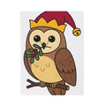 Owl Print Blanket Christmas Fauna Gift Women Playful Blanket Owl Blanket Christmas Fan Hoot Graphic Wildlife Illustration Fun Pine Blanket