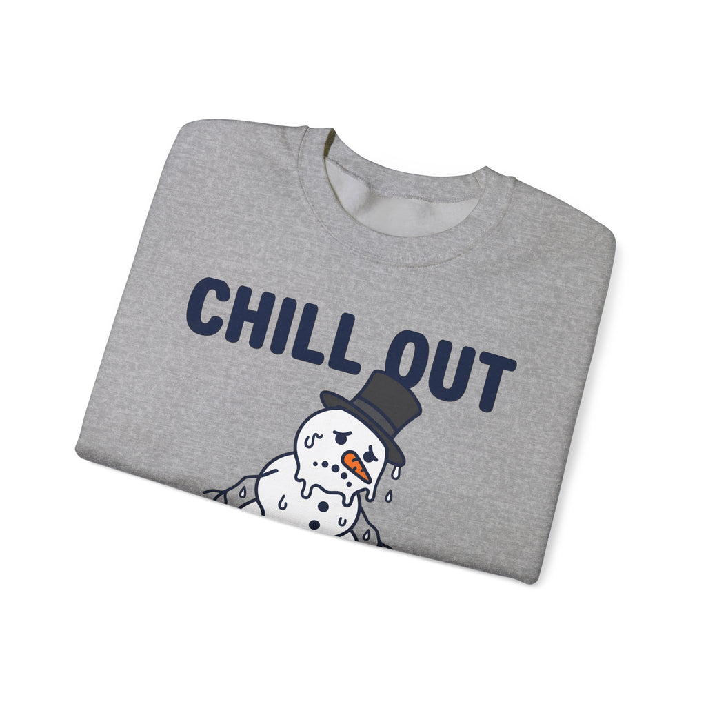 Melting Snowman Sweatshirt Christmas Comedy Gift Women Illustration Sweatshirt Frosty Sweatshirt Xmas Fan Drawing Graphic Sketch Top Hat Sweatshirt