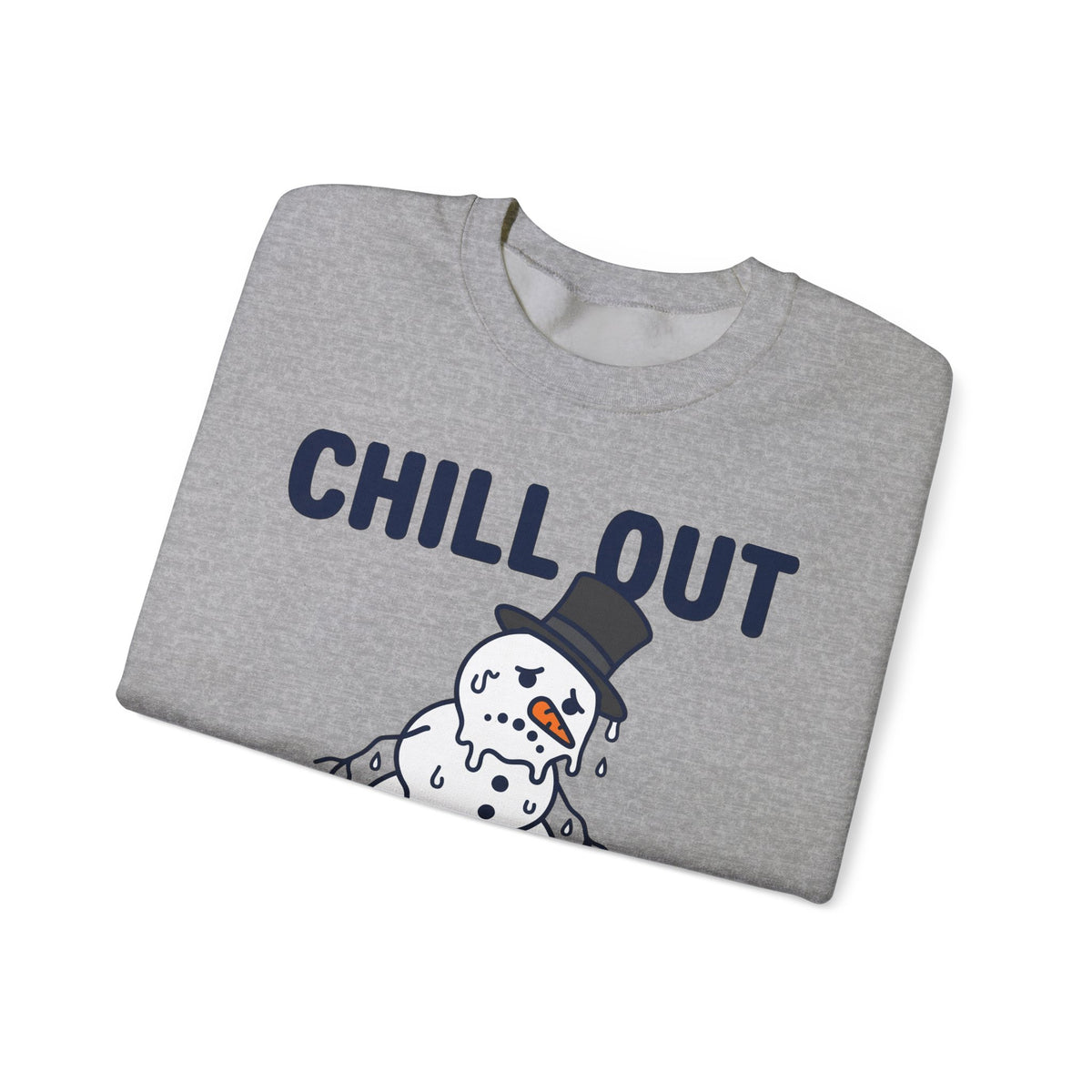 Melting Snowman Sweatshirt Christmas Comedy Gift Women Illustration Sweatshirt Frosty Sweatshirt Xmas Fan Drawing Graphic Sketch Top Hat Sweatshirt