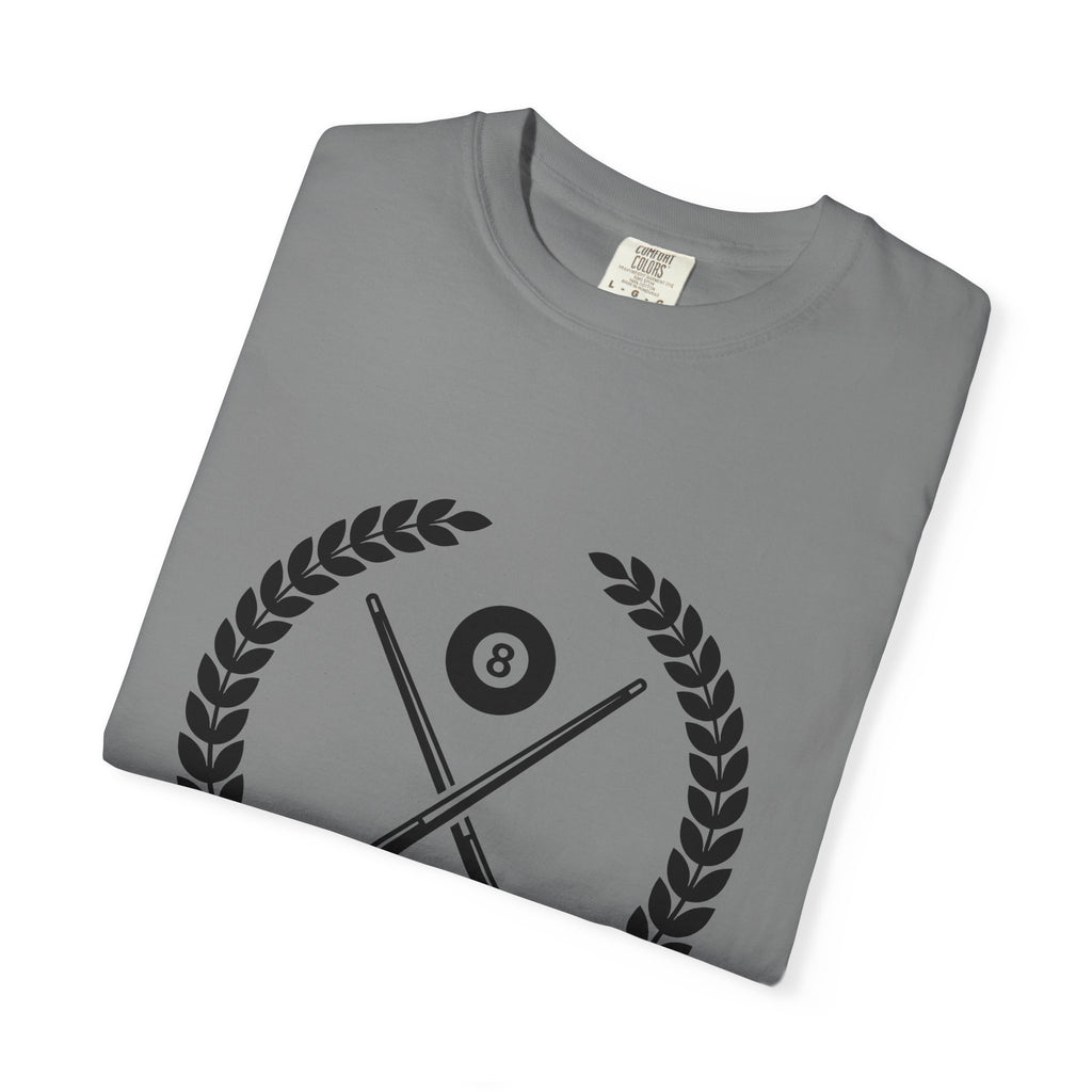 Billiard Badge T-Shirt Billiards Contest Gift Women Modern T-Shirt Pool Badge T-Shirt Billiards Fan Contemporary T-Shirt Competition Graphic