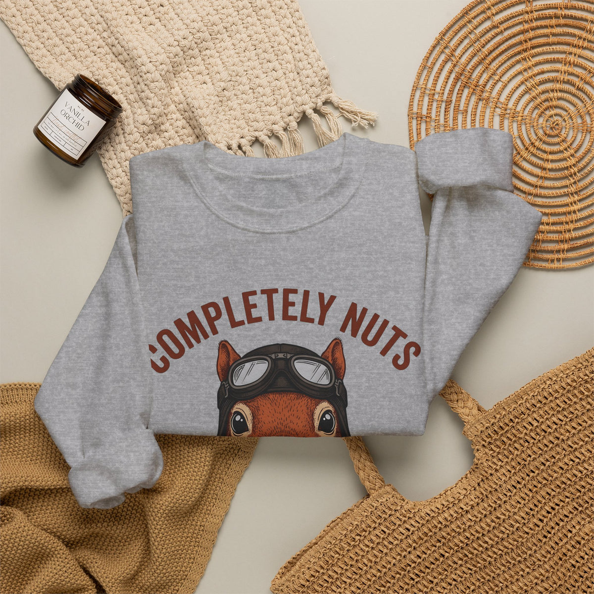 Squirrel Aviator Sweatshirt Funny Wildlife Gift Women Comic Sweatshirt Chipmunk Sweatshirt Humor Fan Cartoon Sweatshirt Animal Graphic Retro Pilot Goggles