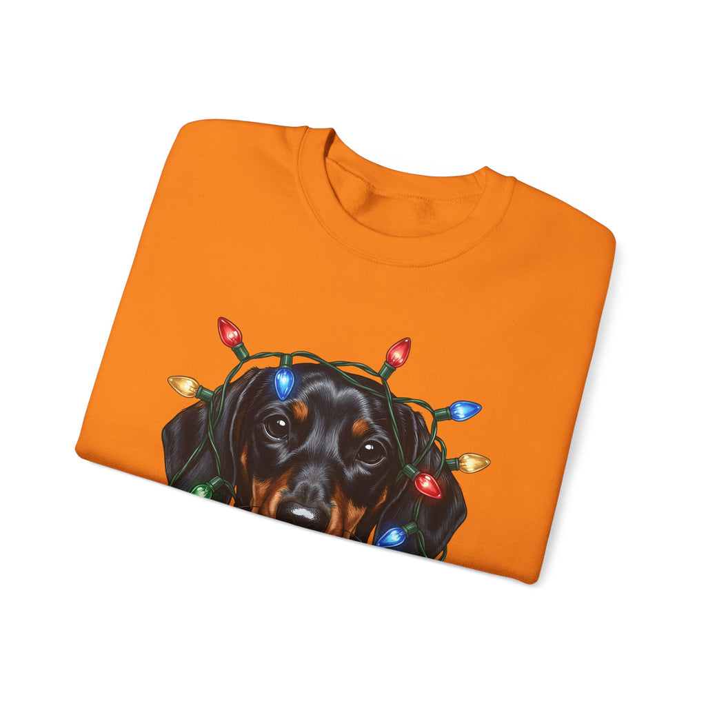 Dachshund Dog Sweatshirt Dog Holiday Gift Women Realistic Sweatshirt Wiener Dog Sweatshirt Dog Fan Photorealistic Sweatshirt Christmas Graphic Hand Drawn