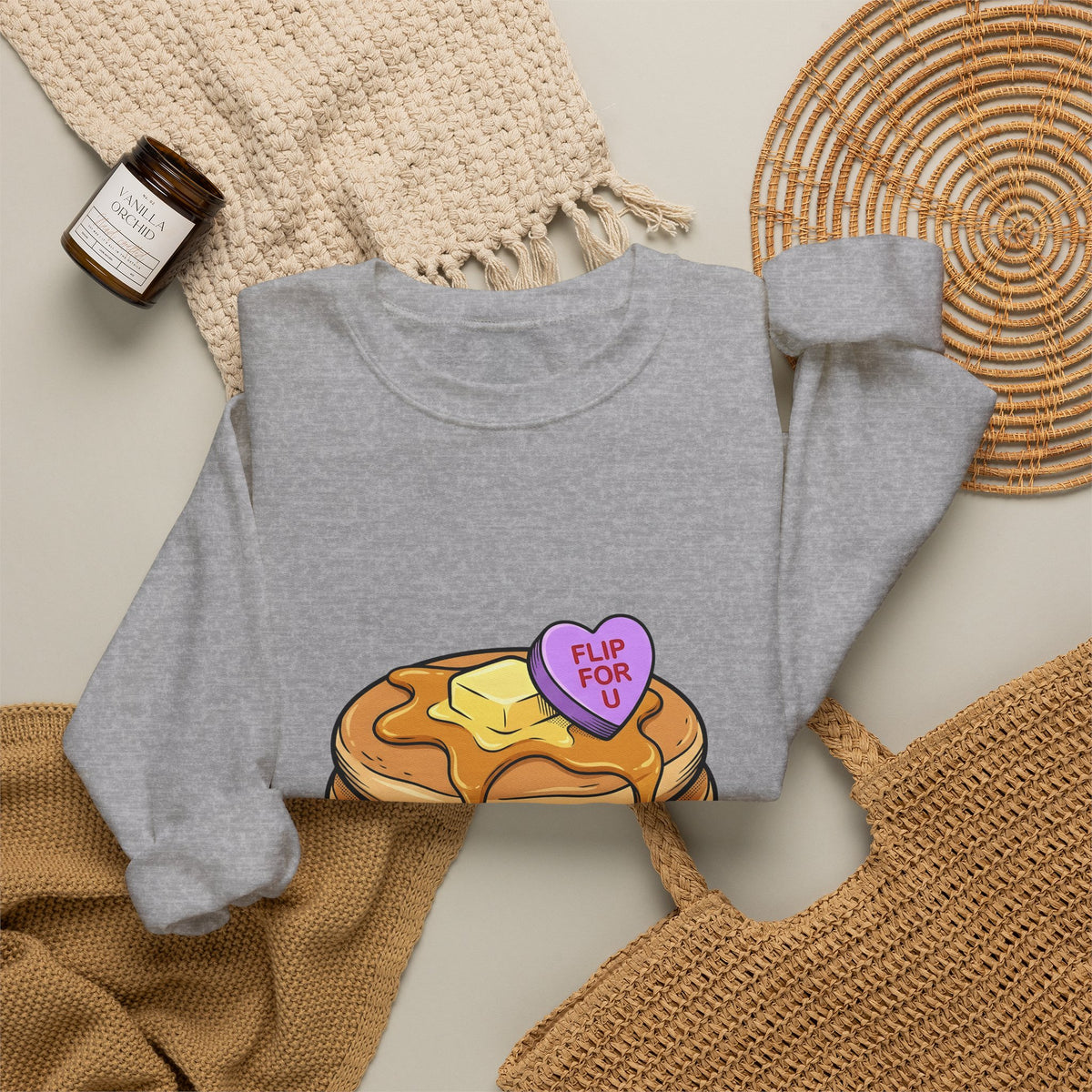 Pancakes Pile Sweatshirt Desserts Brunch Gift Women Comic Sweatshirt Pancake Stack Sweatshirt Sweets Fan Cartoon Sweatshirt Breakfast Graphic Design Graphic