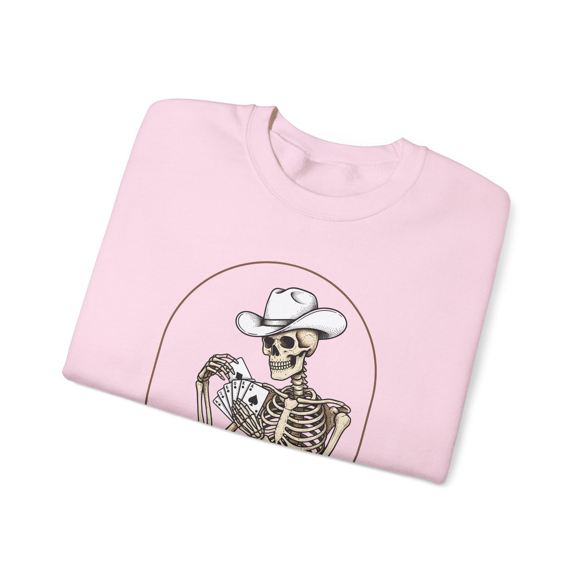 Skeleton Rancher Sweatshirt Halloween Cowboy Gear Gift Women Shabby Chic Sweatshirt Skeleton Sweatshirt Horror Fan Distressed Graphic Sweatshirt Doodle Card