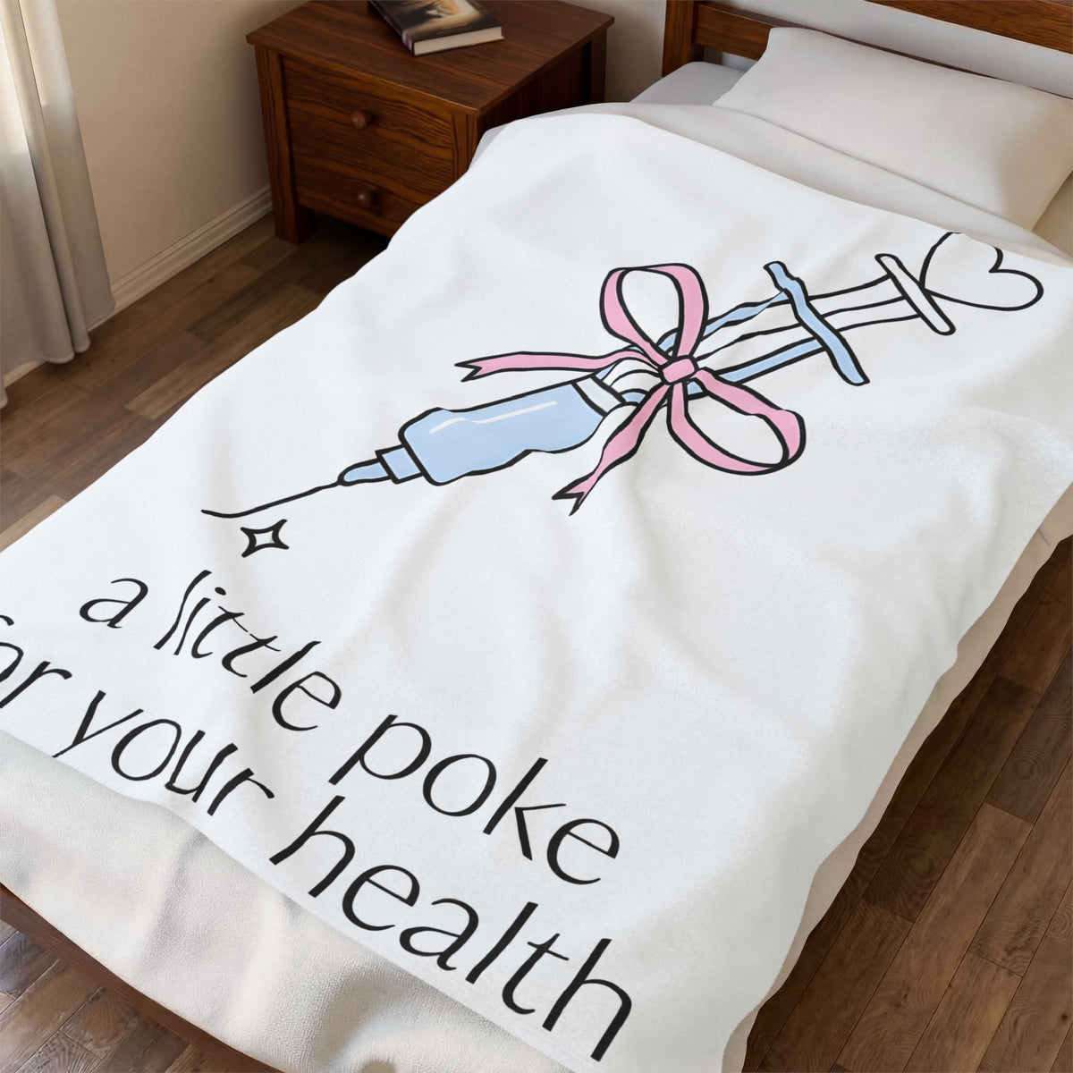 Syringe Illustration Blanket Nurse Healthcare Gift Women Cute Blanket Injection T-Sh