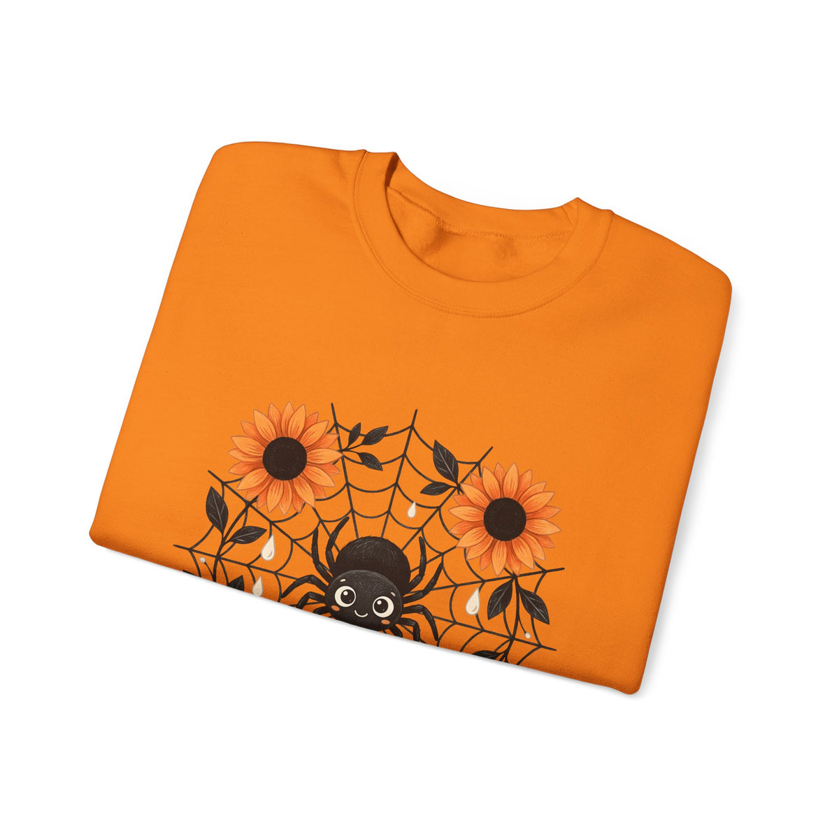 Spider Web Sunflower Sweatshirt Boho Chic Autumn Gift Women Cartoon Sweatshirt Sunflower Sweatshirt Hippie Fan Comic Sweatshirt Fall Graphic Doodle Petal