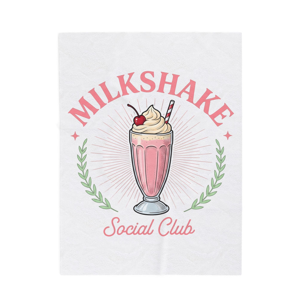 Milkshake Illustration Blanket Desserts Cafe Gift Women Antique Blanket Shake Blanket Dessert Fan Retro Blanket Coffee Graphic Vintage-Inspired