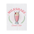 Milkshake Illustration Blanket Desserts Cafe Gift Women Antique Blanket Shake Blanket Dessert Fan Retro Blanket Coffee Graphic Vintage-Inspired