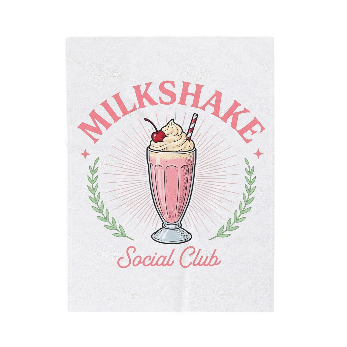 Milkshake Illustration Blanket Desserts Cafe Gift Women Antique Blanket Shake Blanket Dessert Fan Retro Blanket Coffee Graphic Vintage-Inspired