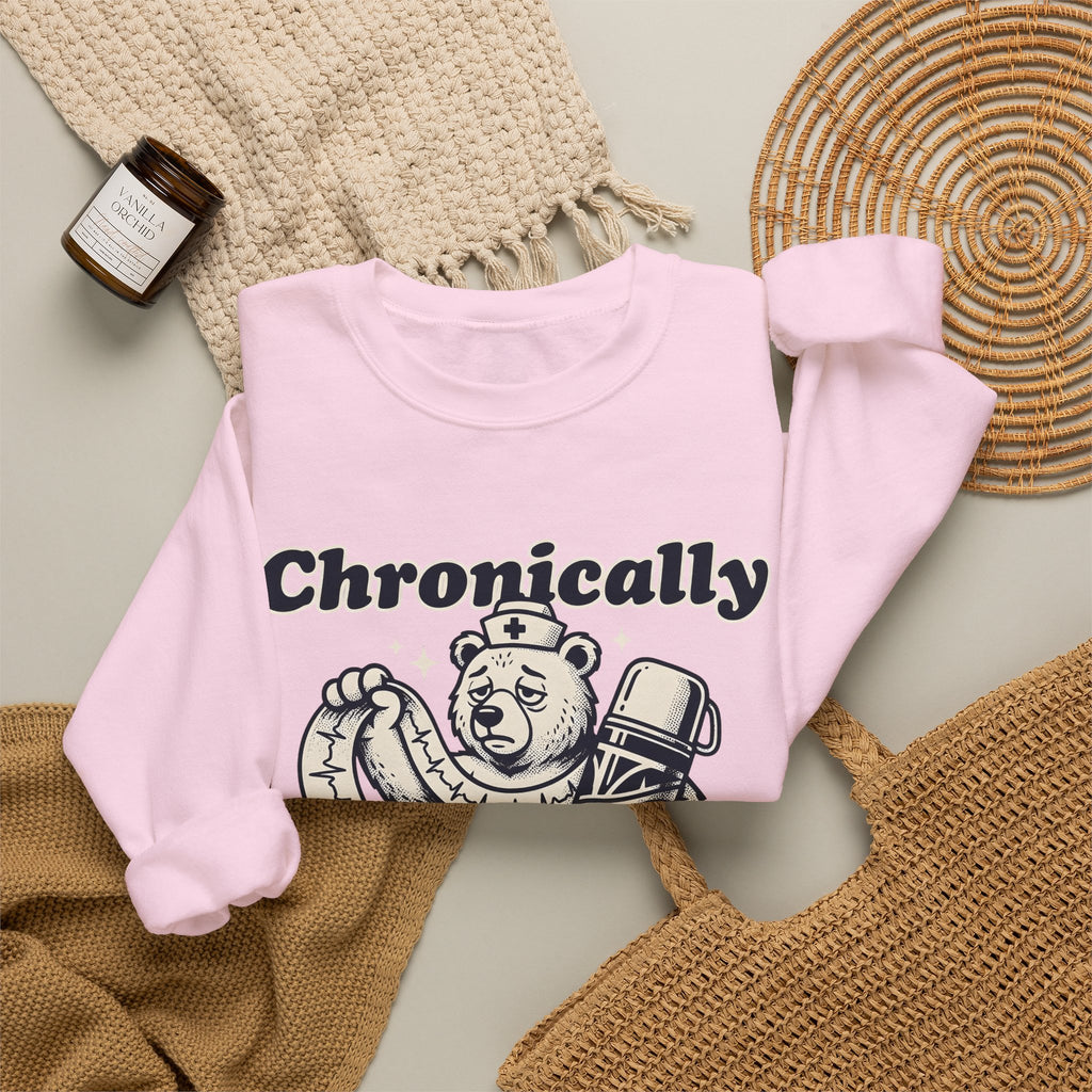 Nurse Bear Sweatshirt Nurses Humor Gift Women Vintage Sweatshirt Teddy Bear Sweatshirt Nursing Enthusiast Retro Sweatshirt Funny Graphic Hand Drawn Coffee Sweatshirt