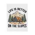 Ski Lodge Blanket Skiing Exploration Gift Women Retro Blanket Lodge Blanket Skier Enthusiast Vintage Blanket Adventure Graphic Sketch Peaks Blanket
