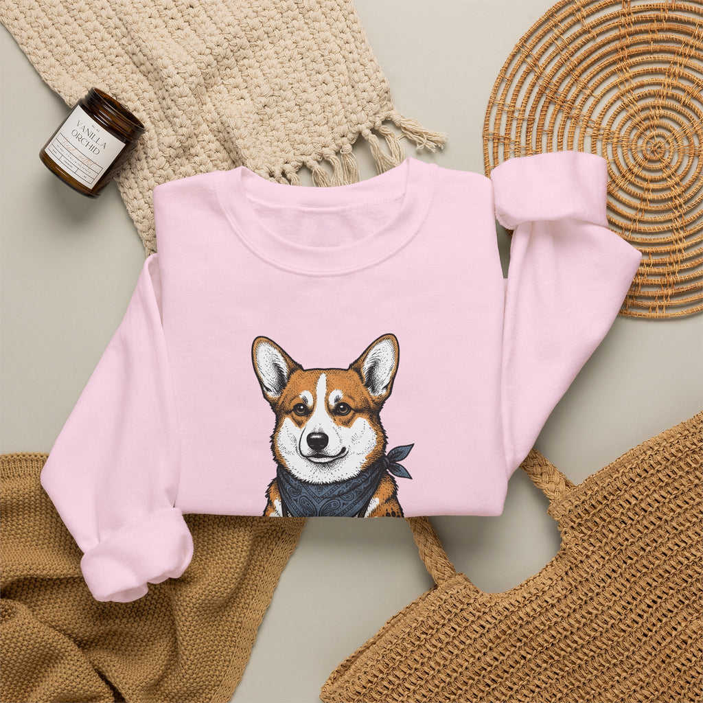 Corgi Puppy Sweatshirt Dog Pets Gift Women Sketch Sweatshirt Puppy Sweatshirt Dog Fan Pup Drawing Pet Graphic Retro Spyglass Sweatshirt
