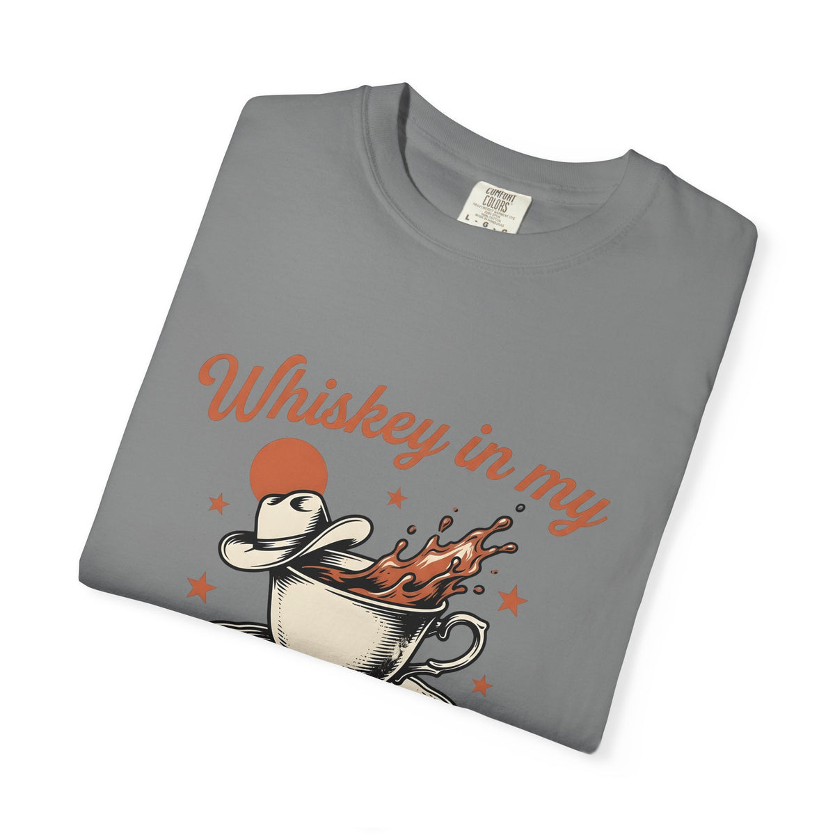 Hot Drink Western Hat T-Shirt Cowgirl Rodeo Gift Women Distressed T-Shirt Coffee T-Shirt Cowgirl Fan Vintage T-Shirt Rodeo Graphic Retro Shines