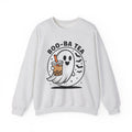 Ghost Bubble Tea Sweatshirt Halloween Cuisine Gift Women Charming Sweatshirt Boba Sweatshirt Halloween Fan Cute Sweatshirt Food Graphic Animated Bats