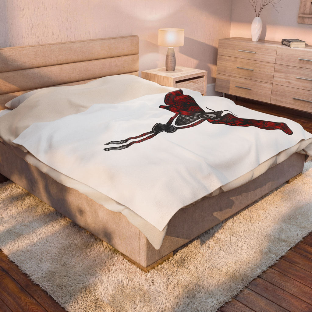 Moth Skull Blanket Cowgirl Cowboy Gift Women Traditional Blanket Insect Blanket Rodeo Fan Classic Blanket Cowboy Graphic Retro Bolo Tie Blanket