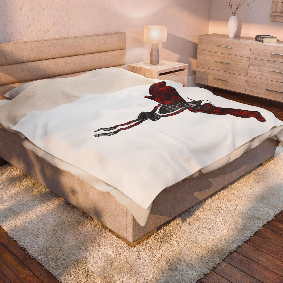 Moth Skull Blanket Cowgirl Cowboy Gift Women Traditional Blanket Insect Blanket Rodeo Fan Classic Blanket Cowboy Graphic Retro Bolo Tie Blanket