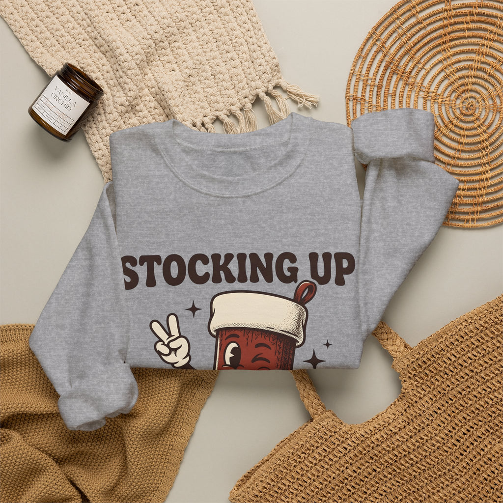 Christmas Stocking Character Christmas Humor Gift Vintage Stocking Holder Christmas Fan Retro Sweatshirt
