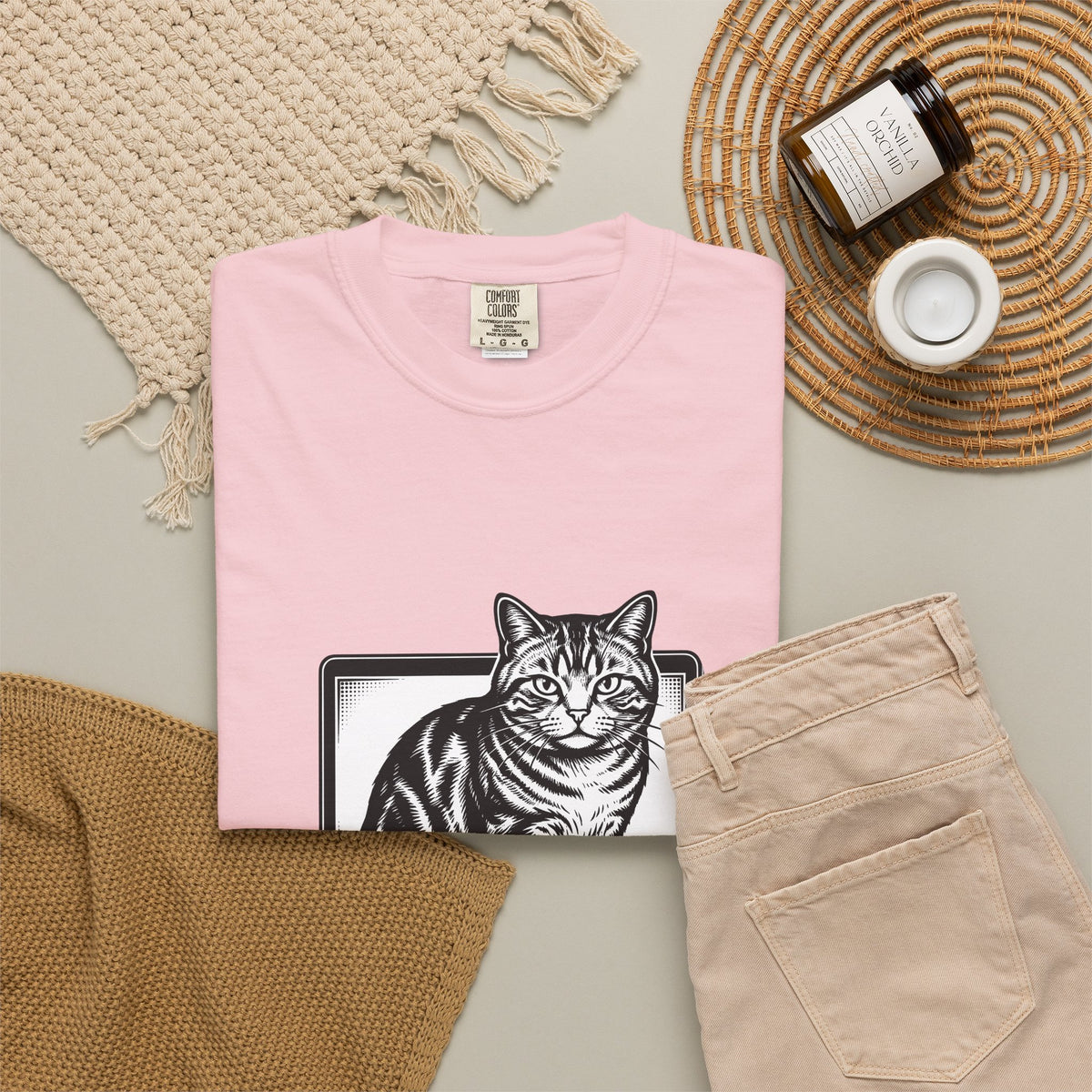 Orange Cat T-Shirt Cat Gadgets Gift Women Classic T-Shirt Kitty T-Shirt Cat Fan Retro T-Shirt Tech Graphic Doodle Notebook T-Shirt