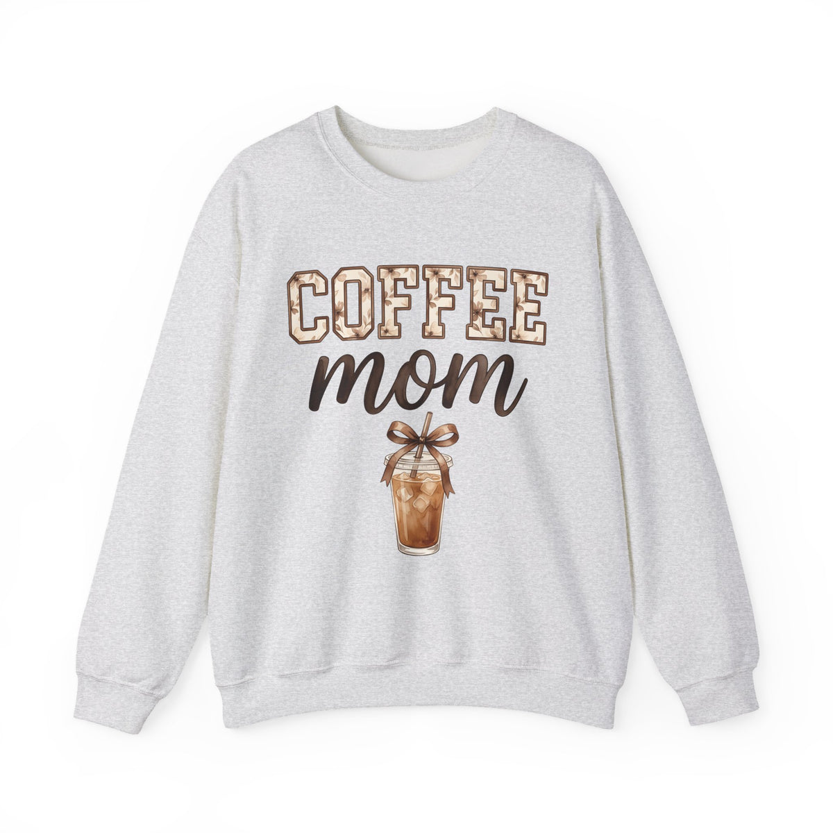 Iced Latte Cup Sweatshirt Moms Café Gift Women Painted Sweatshirt Coffee Cup Sweatshirt Mom Fan Hand Painted Sweatshirt Coffee Shop Graphic Classic Sash Sweatshirt