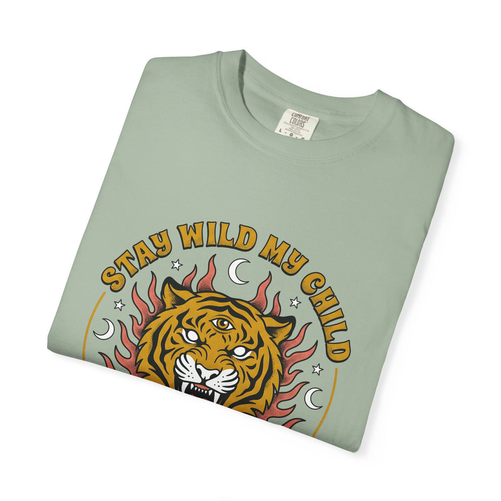Tiger Head T-Shirt Boho Chic Animal Gift Women Psychedelic T-Shirt Tiger T-Shirt Hippie Fan Tribal Graphic Vintage Rose T-Shirt