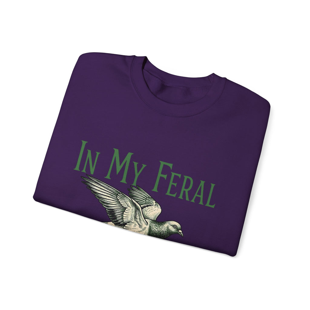 Flying Pigeon Sweatshirt Pickleball Animal Gift Women Vintage Sweatshirt Dove Sweatshirt Paddle Fan Retro Sweatshirt Creature Graphic Hand Drawn Wings Sweatshirt