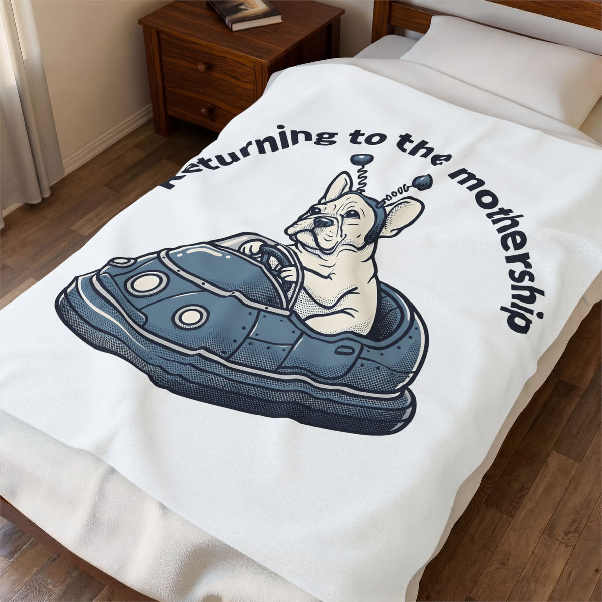 French Bulldog Rocket Blanket Dog Jokes Gift Women Cartoon Blanket Frenchie Blanket Dog Fan Toon Blanket Funny Graphic Vintage Satellite Blanket