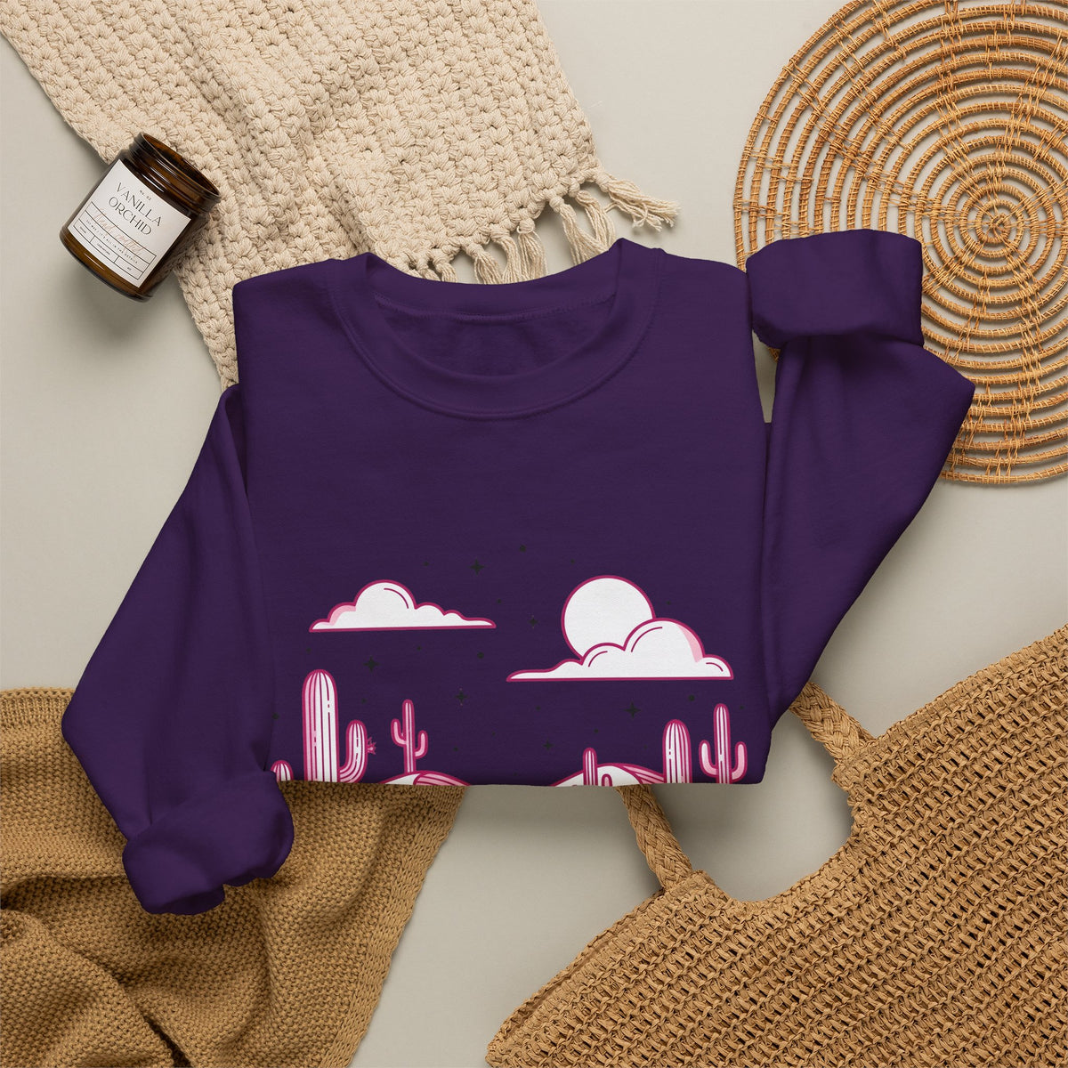Desert Plant Desert Wilderness Gift Modern Cactus Desert Fan Succulent Wilderness Line Sweatshirt