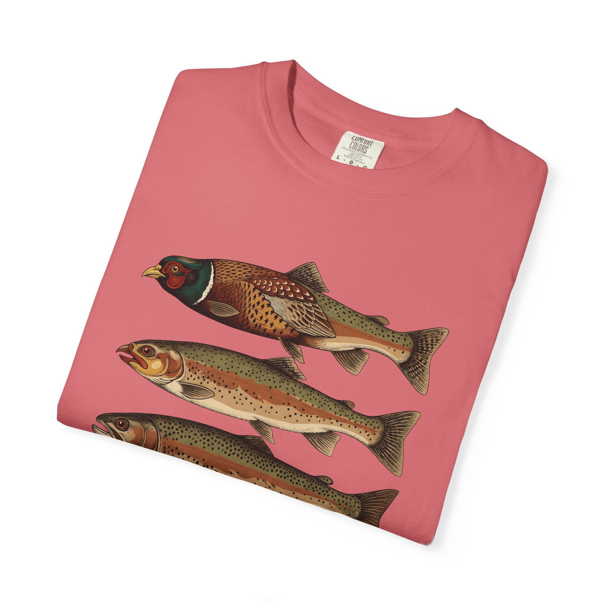 Rainbow Trout Fishing Animals Gift Retro Trout Angler Fan Vintage Wildlife Sketch Game T-Shirt