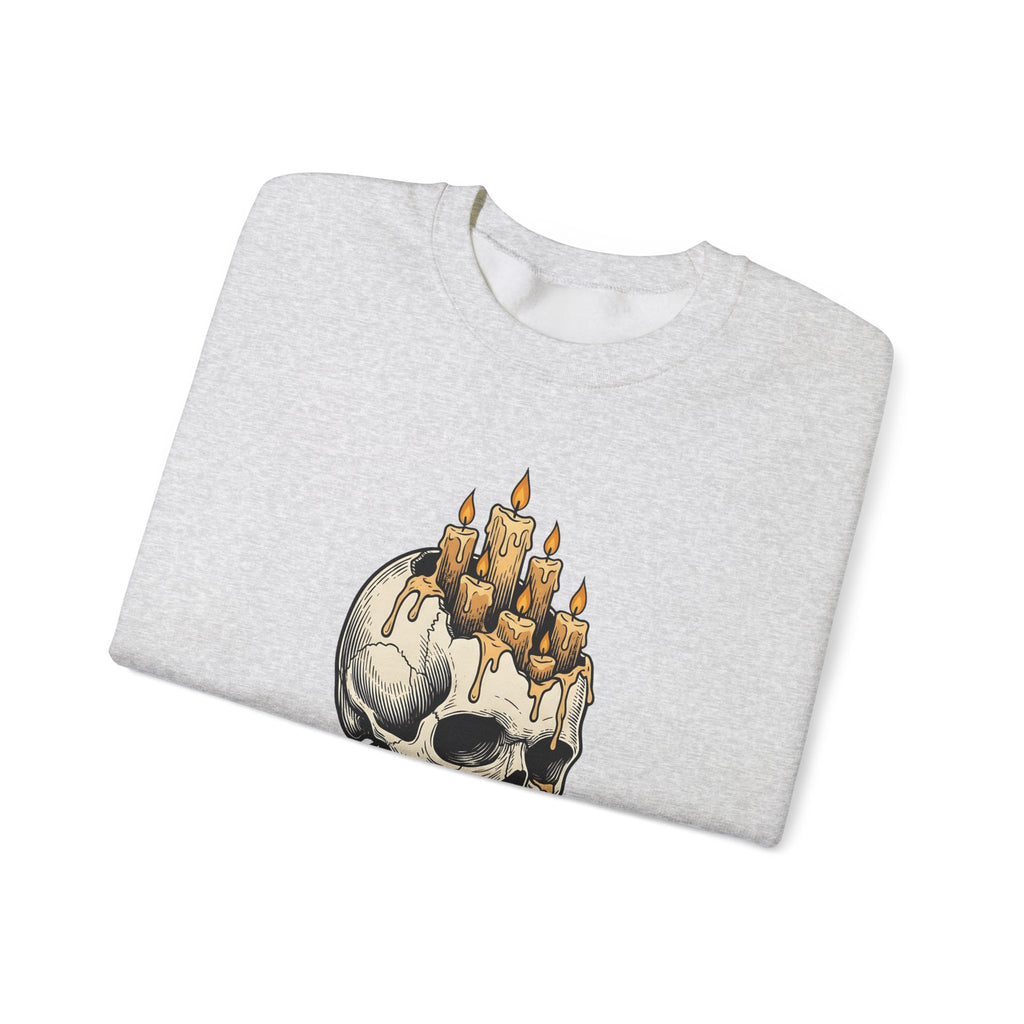 Skull Candles Sweatshirt Gothic Halloween Gift Women Gothic Sweatshirt Candle Sweatshirt Dark Fan Cthulhu Graphic Spooky Sweatshirt Vintage Wax Sweatshirt