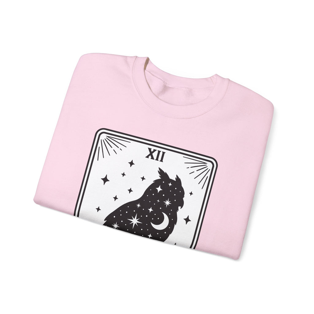 Owl Silhouette Sweatshirt Boho Chic Tarot Gift Women Celestial Sweatshirt Hoot Sweatshirt Bohemian Fan Mystical Sweatshirt Oracle Graphic Vintage Stars Sweatshirt