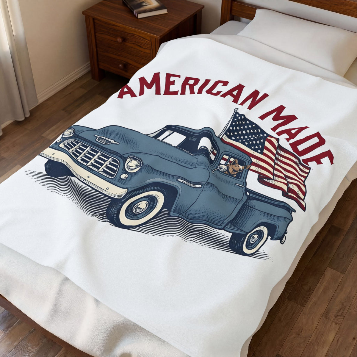 Classic Truck America 4Th Of July Independence Gift Vintage Lorry Patriot Enthusiast Retro Liberty Blanket