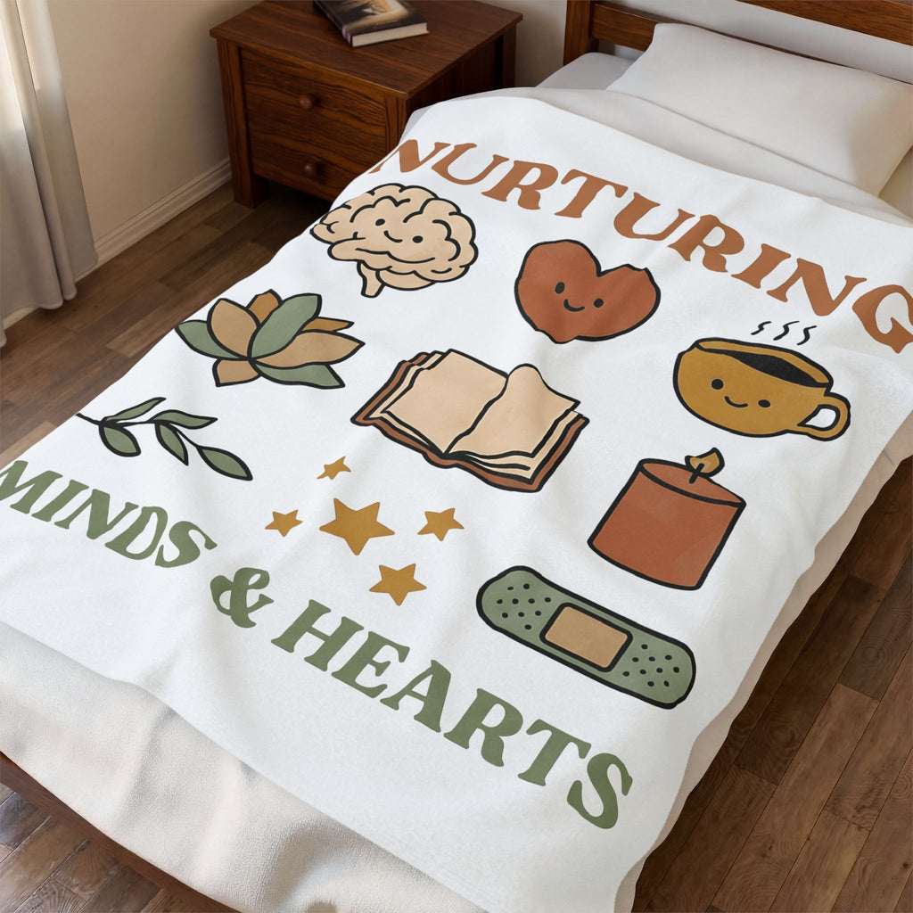 Self Love Symbols Blanket Nurses Health Gift Women Sketch Blanket Affirmation Blanket Nurse Practitioner Enthusiast Drawing Blanket Wellness