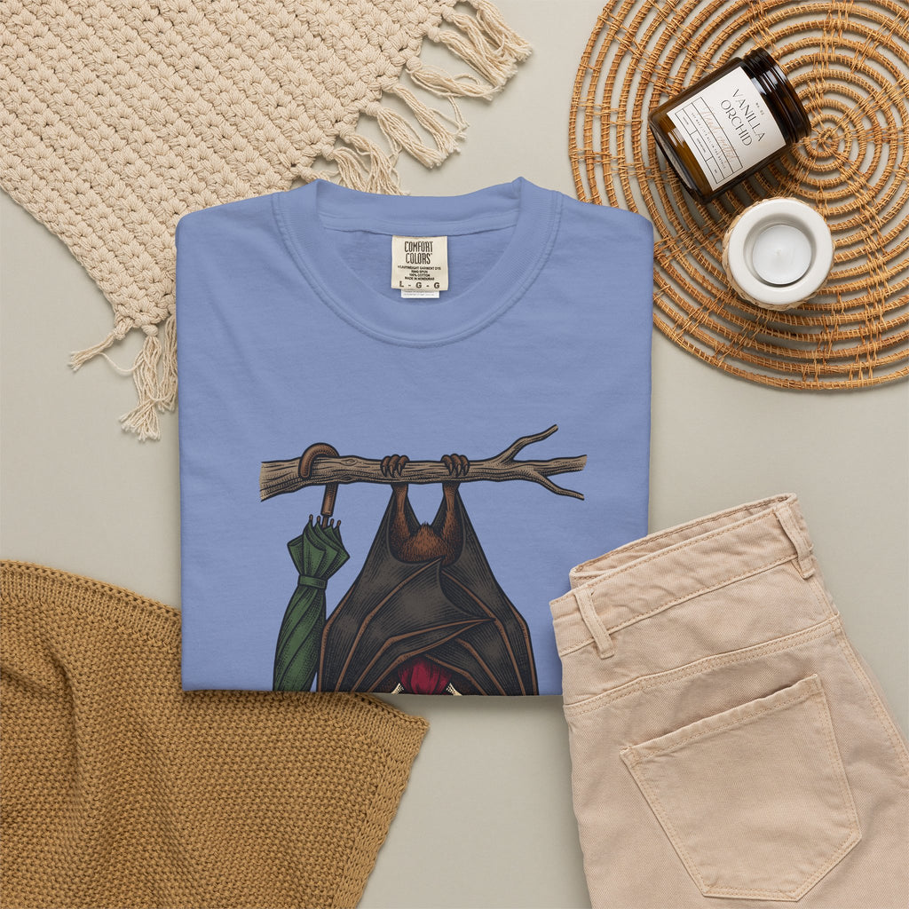Bat Clipart T-Shirt Funny Creature Gift Women Doodle T-Shirt Bat T-Shirt Humor Fan Cartoon T-Shirt Beast Graphic Classic Parasol T-Shirt