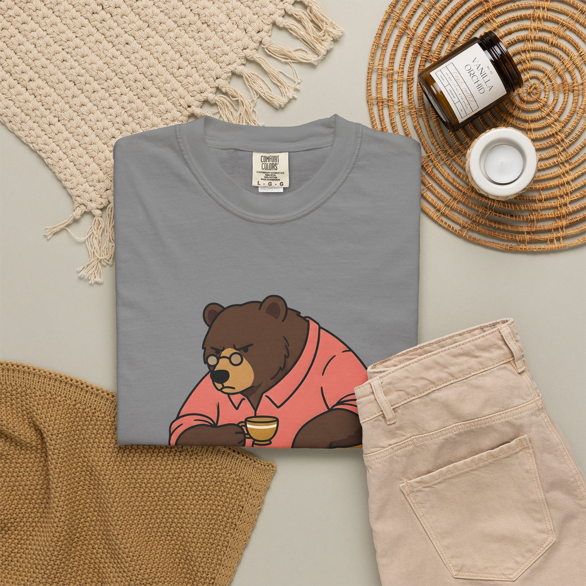 Bear Mocha T-Shirt Teachers Caffeine Gift Women Illustration T-Shirt Mocha T-Shirt Educator Enthusiast Drawing T-Shirt Caffeine Graphic Doodle