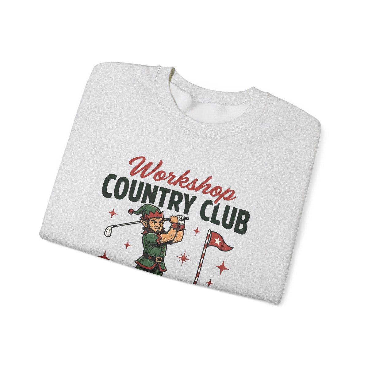 Festive Elf Golf Sweatshirt Christmas Workout Gift Women Sketch Sweatshirt Elf Golfing Sweatshirt Christmas Fan Fitness Graphic Classic Golf Post Sweatshirt