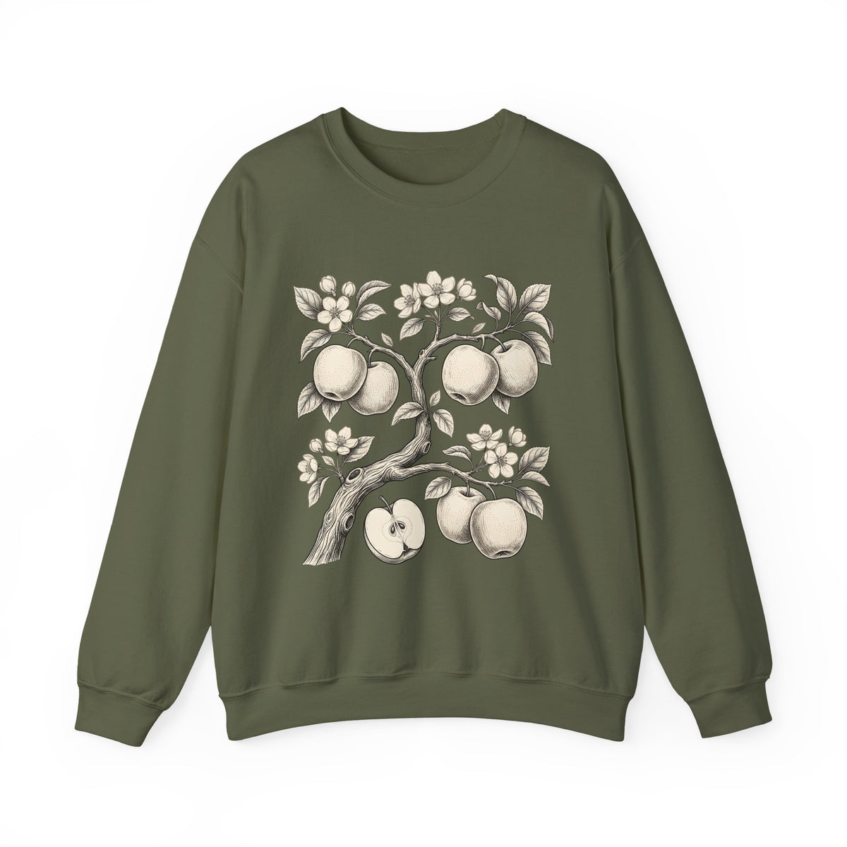 Apple Tree Sweatshirt Cottagecore Nature Gift Women Botanical Sweatshirt Apple Sweatshirt Rustic Fan Floral Sweatshirt Environmental Graphic Vintage Blossom