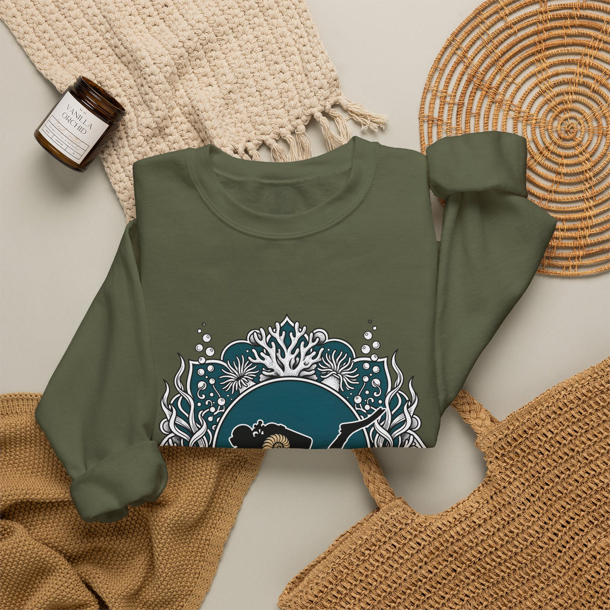 Scuba Diver Sweatshirt Sports Sea Gift Women Bohemian Sweatshirt Snorkeler Sweatshirt Athlete Fan Ocean Graphic Sweatshirt Retro Reef Sweatshirt