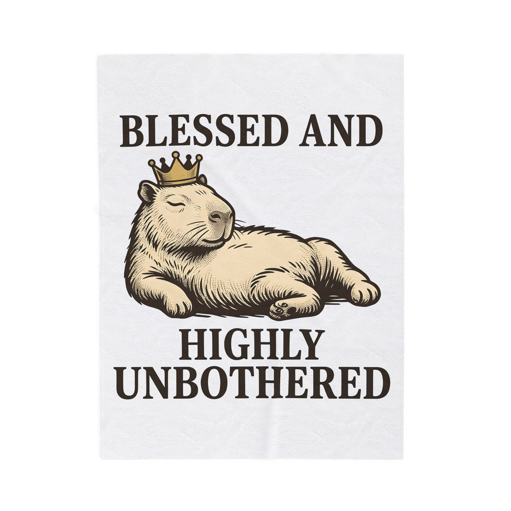 Capybara Crown Blanket Capybara Comedy Gift Women Classic Blanket Crown Blanket Rodent Fan Retro Blanket Humor Graphic Doodle Beast Blanket