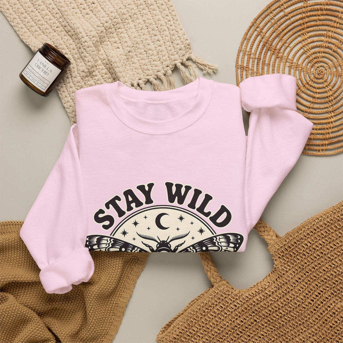 Moth Skull Sweatshirt Boho Chic Celestial Gift Women Gothic Sweatshirt Insect Sweatshirt Bohemian Fan Dark Sweatshirt Astrology Graphic Vintage Moon Sweatshirt