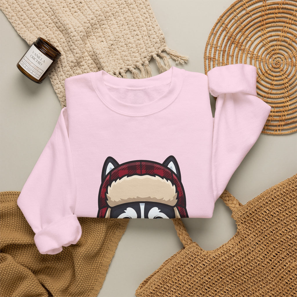 Husky Pup Sweatshirt Dog Companion Gift Women Illustration Sweatshirt Siberian Husky Sweatshirt Dog Fan Husky Graphic Sweatshirt Manga Winter Cap Sweatshirt