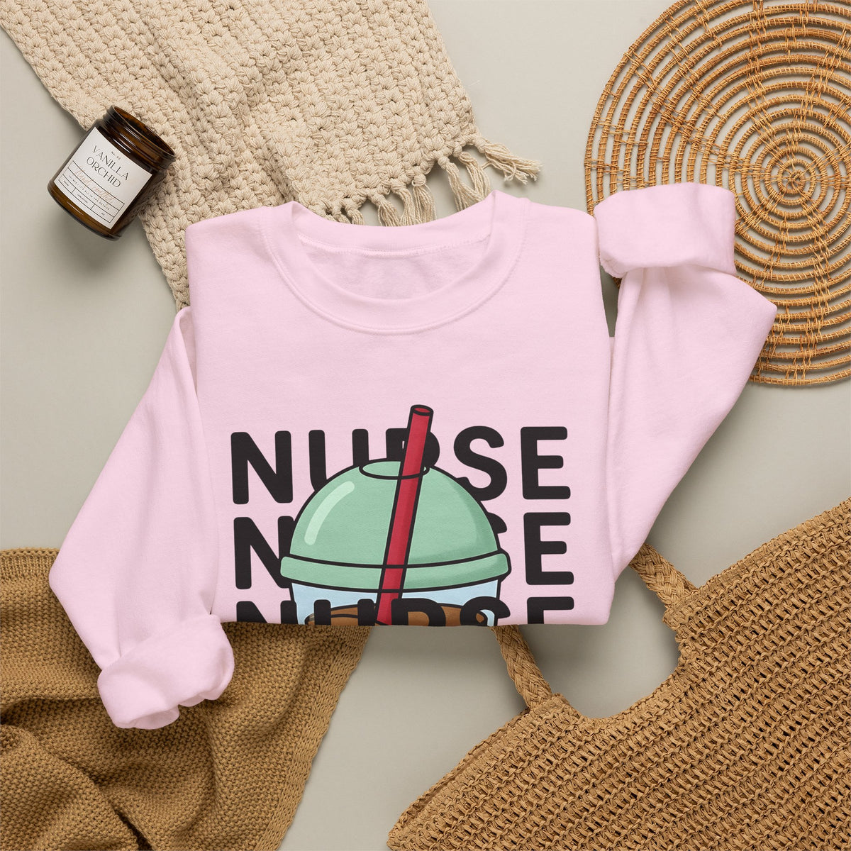 Chilled Coffee Cup Sweatshirt Nurses Beverage Gift Women Anime Sweatshirt Coffee Sweatshirt Sweatshirt Nurse Enthusiast Manga Sweatshirt Drink Graphic Line Art