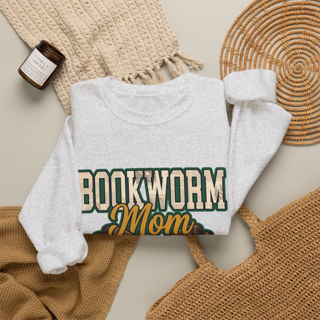 Book Bow Sweatshirt Moms Reading Gift Women Bold Graphic Sweatshirt Bookmark Sweatshirt Mother Fan Graphic Design Book Illustration Retro Stacked Books