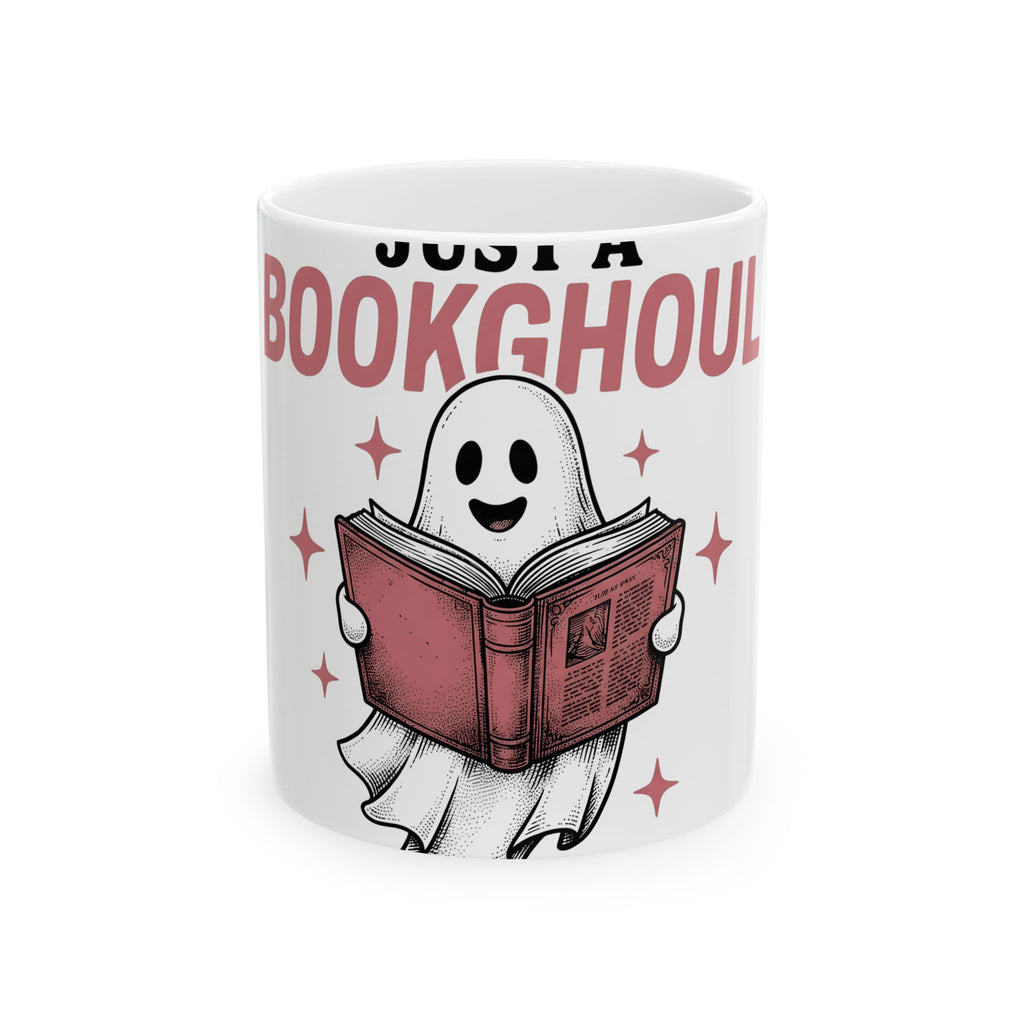 Phantom Reading Book Mug Halloween Reader Gift Women Illustration Mug Bookworm Mug Spooky Fan Ghostly Mug Book Graphic Sketch