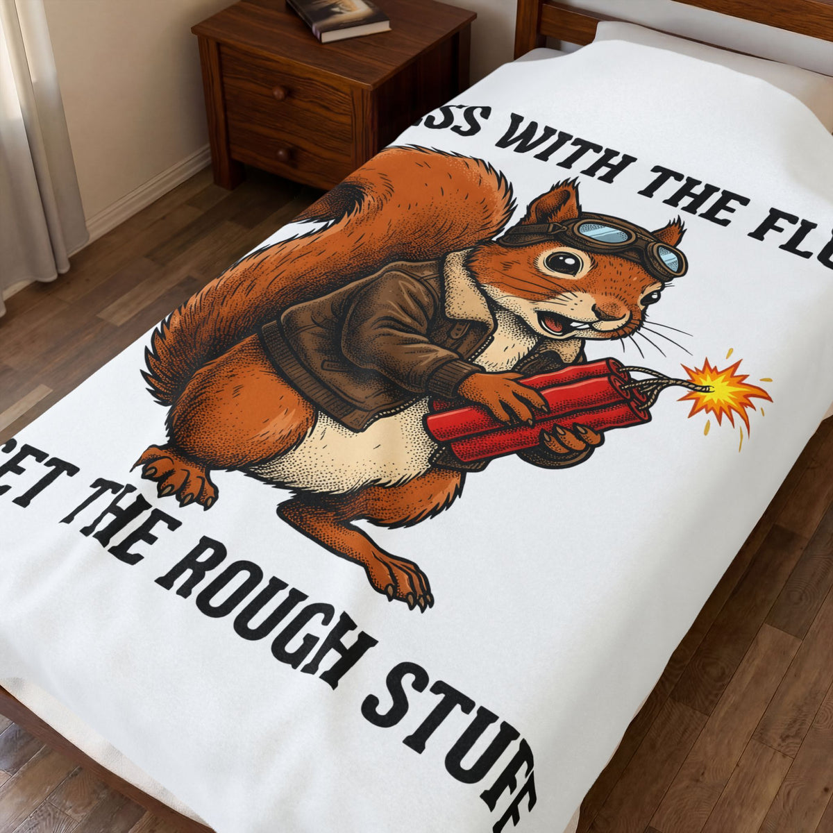 Chipmunk Flight Jacket Blanket Funny Wildlife Gift Women Comic Blanket Bomber Jacket Blanket Humor Fan Cartoon Blanket Animal Graphic Retro