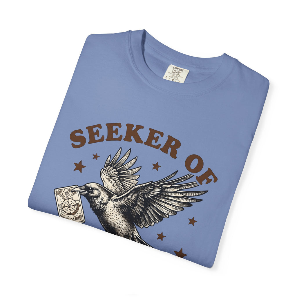 Crow Divination Card T-Shirt Fortune Telling Mysterious Gift Women Old-Fashioned T-Shirt Oracle Card T-Shirt Divination Fan Tarot T-Shirt Enigmatic