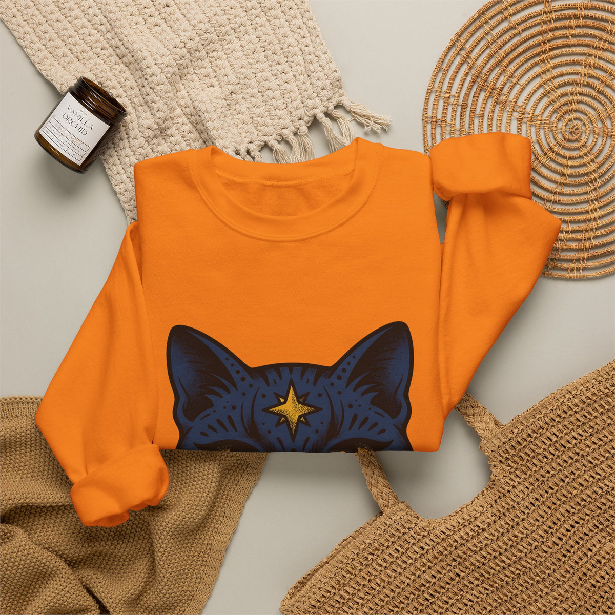 Magic Cat Sweatshirt Cat Horoscope Gift Women Ink Sweatshirt Kitten Sweatshirt Feline Fan Tattoo Sweatshirt Astrology Graphic Retro Sparkle Sweatshirt