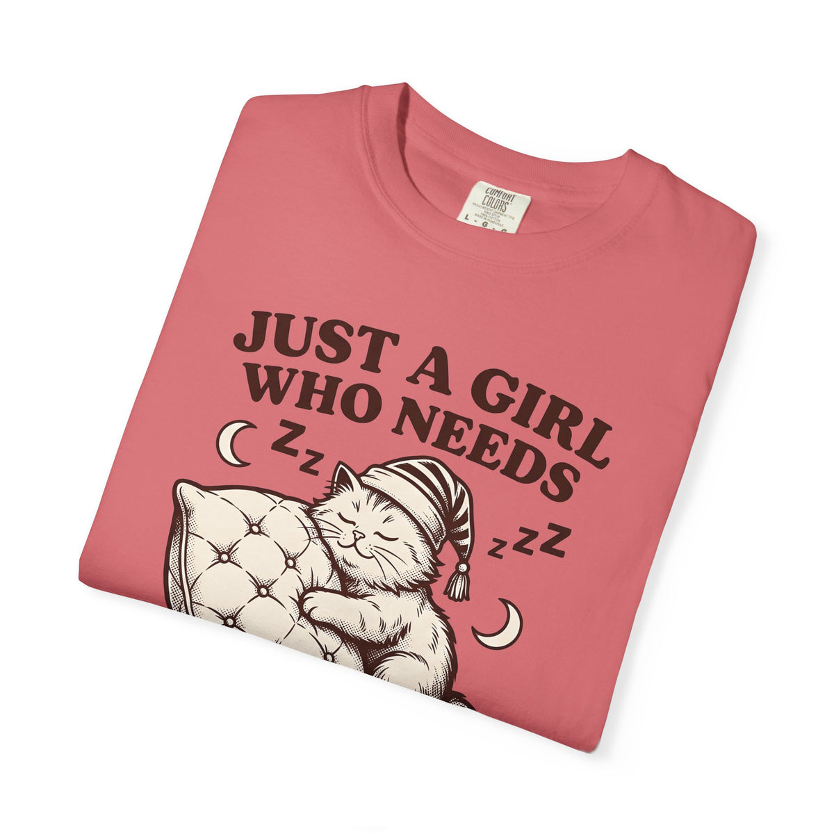 Sleeping Cat T-Shirt Cat Nap Gift Women Vintage T-Shirt Kitten T-Shirt Cat Fan Retro T-Shirt Slumber Graphic Hand Drawn T-Shirt T-Shirt