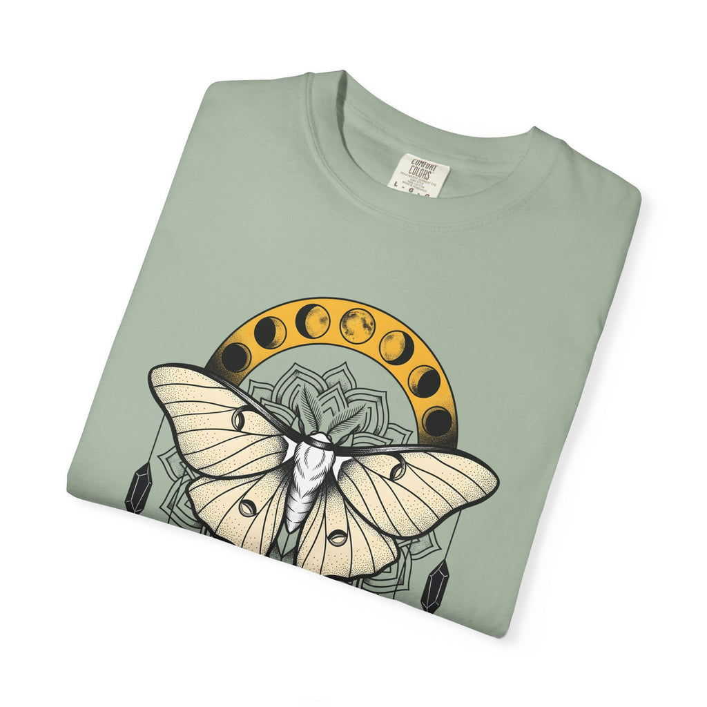 Luna Moth T-Shirt Boho Chic Mystical Gift Women Mandala T-Shirt Moon Moth T-Shirt Hippie Fan Sacred T-Shirt Spiritual Graphic Line Art Moon Phases