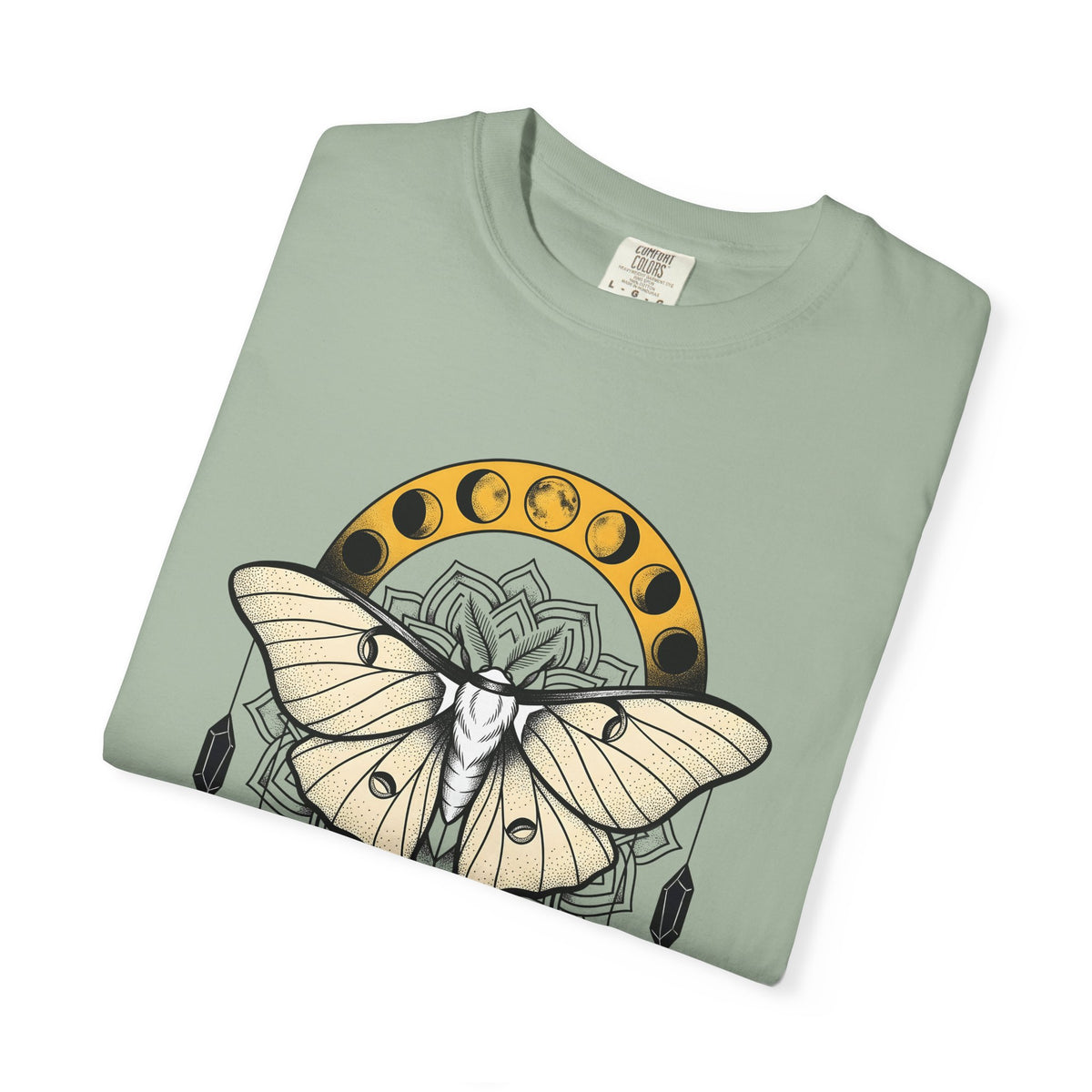 Luna Moth T-Shirt Boho Chic Mystical Gift Women Mandala T-Shirt Moon Moth T-Shirt Hippie Fan Sacred T-Shirt Spiritual Graphic Line Art Moon Phases