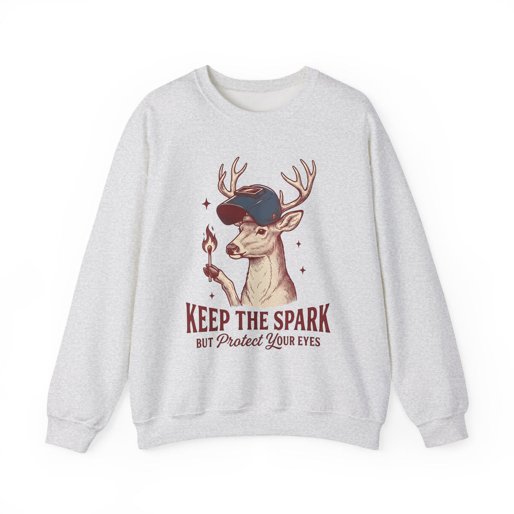 Horned Deer Welding Face Shield Sweatshirt Funny Nature Gift Women Antique Sweatshirt Welding Mask Sweatshirt Humor Fan Vintage Sweatshirt Wildlife Graphic